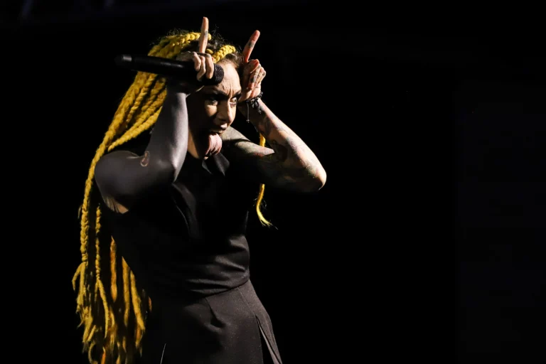Lena Scissorhands, vocalista da banda moldava Infected Rain, durante a Horror Expo Party 2024 - Foto 1